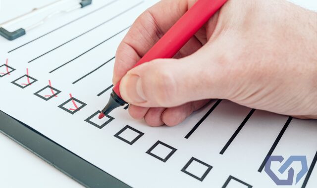 レ点チェックを入れた調査用紙